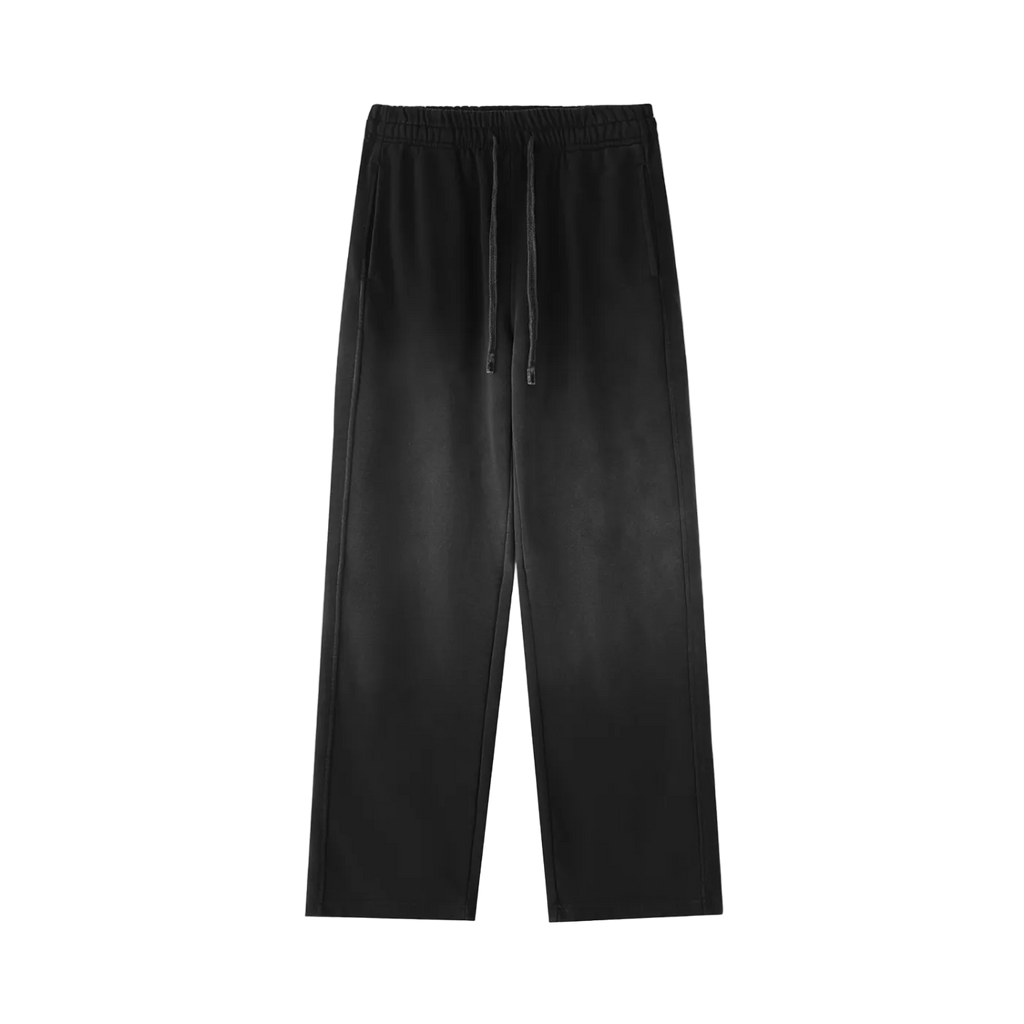 Black pants with drawstring on a white background