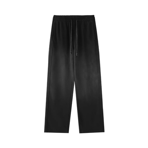 Black pants with drawstring on a white background