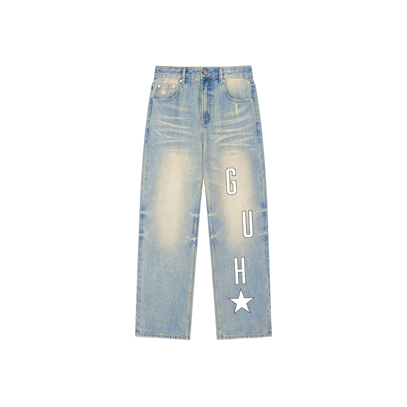 GUH Sun Fade Raw Denim Jeans