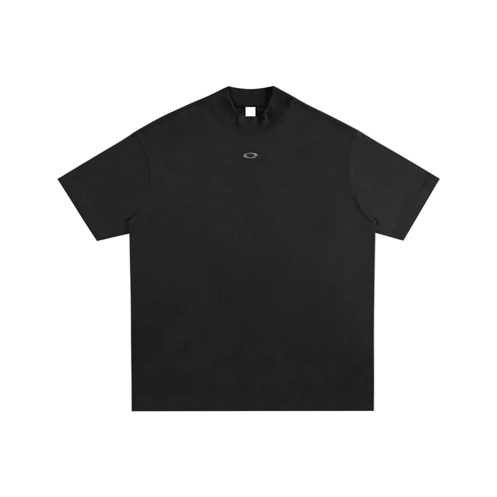 Black t-shirt on a white background