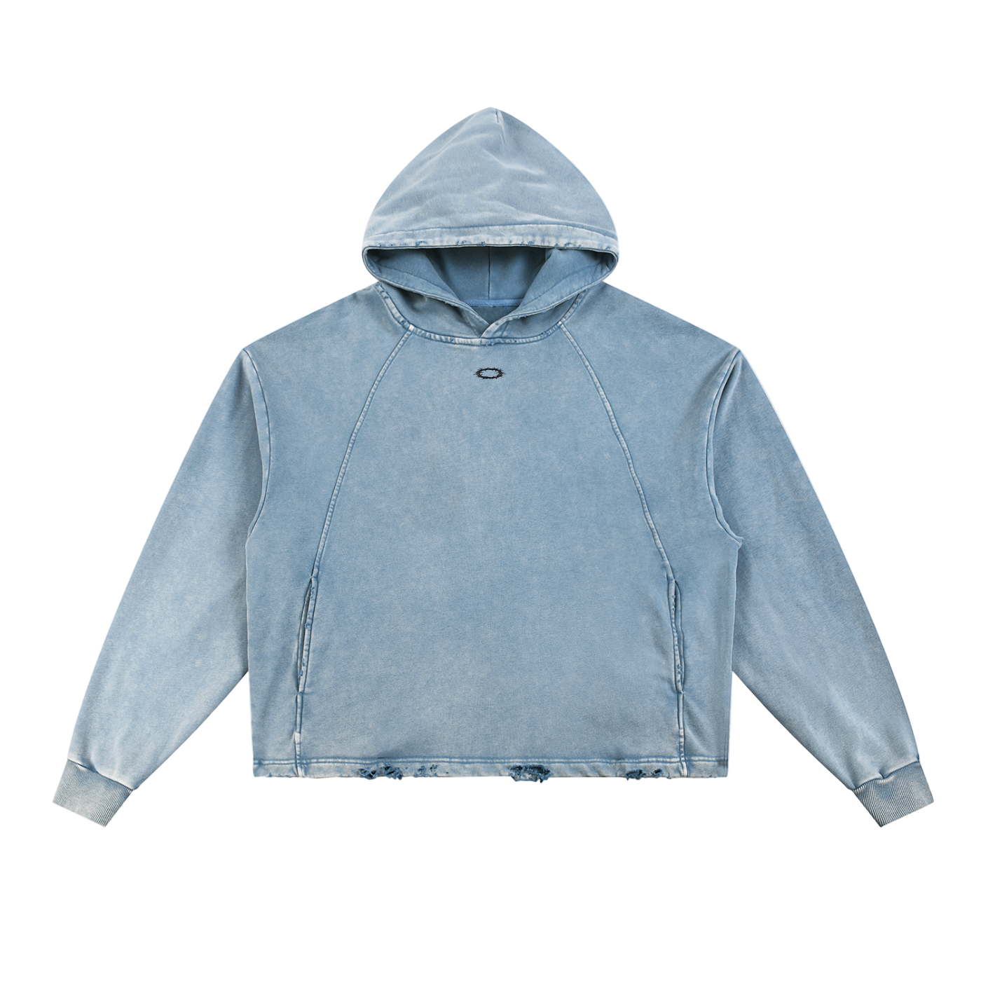 Blue hoodie on a white background