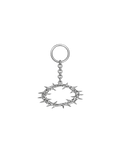Silver crown of thorns keychain on a white background